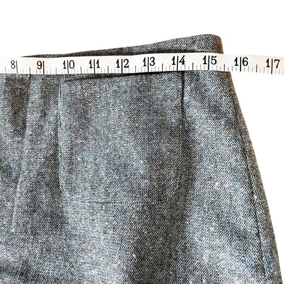 Vintage J. Crew Wool Blend Tweed Pencil Skirt Women’s Size 10 Black/White/Blue - Picture 7 of 10